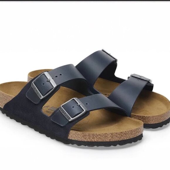 BIRKENSTOCK Unisex Arizona Soft Footbed Blue Oiled Nubuck Leather_38 - Picture 1 of 10